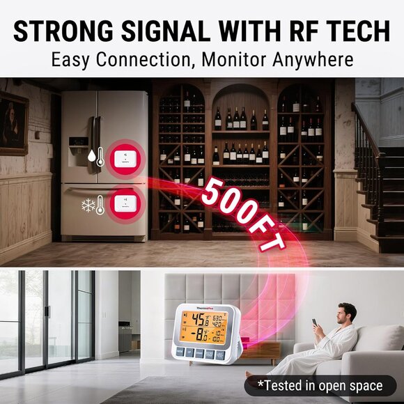 Wireless Freezer Fridge Thermometer with Alarm, 500 ft/150 m Range, High Accurac - Picture 3 of 8